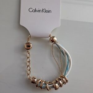 Calvin Klein Gold and Light Blue Bracelet